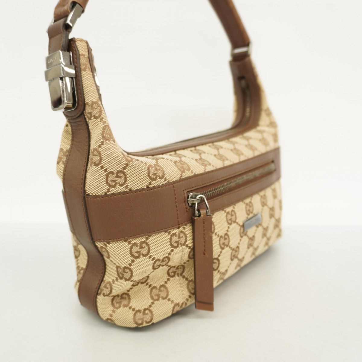 【6ae5623】グッチ ショルダーバッグ GGキャンバス 001 4302 キャンバス ブラウン シルバー金具【中古】レディース