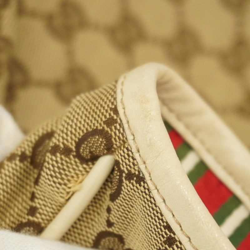 【6ae5624】グッチ トートバッグ GGキャンバス 169946 キャンバス ブラウン ベージュ シャンパンゴールド金具【中古】レディース