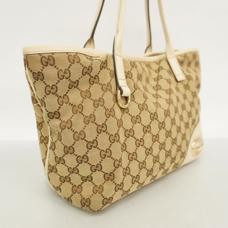 【6ae5624】グッチ トートバッグ GGキャンバス 169946 キャンバス ブラウン ベージュ シャンパンゴールド金具【中古】レディース