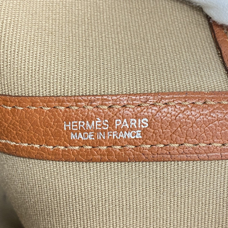 【6ae5646】エルメス トートバッグ ガーデンパーティPM トワルオフィシエ ポティロン シルバー金具 □J刻印【中古】レディース