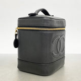 【6ae5647】シャネル バニティバッグ キャビアスキン ブラック ゴールド金具【中古】レディース