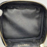 【6ae5647】シャネル バニティバッグ キャビアスキン ブラック ゴールド金具【中古】レディース