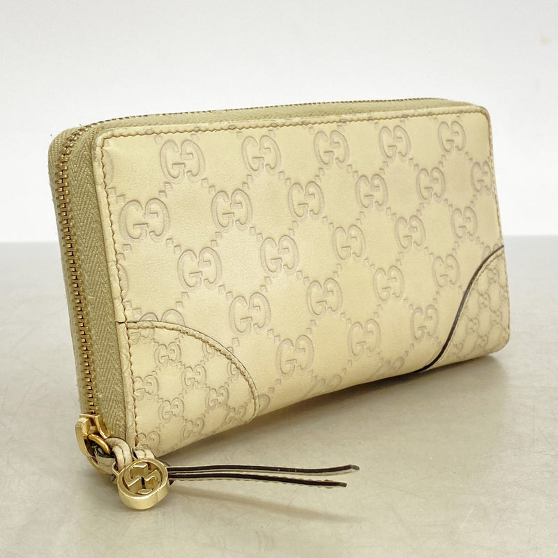 【6ae5648】グッチ 長財布 グッチシマ 394005 レザー アイボリー シャンパンゴールド金具【中古】メンズ レディース ユニセックス