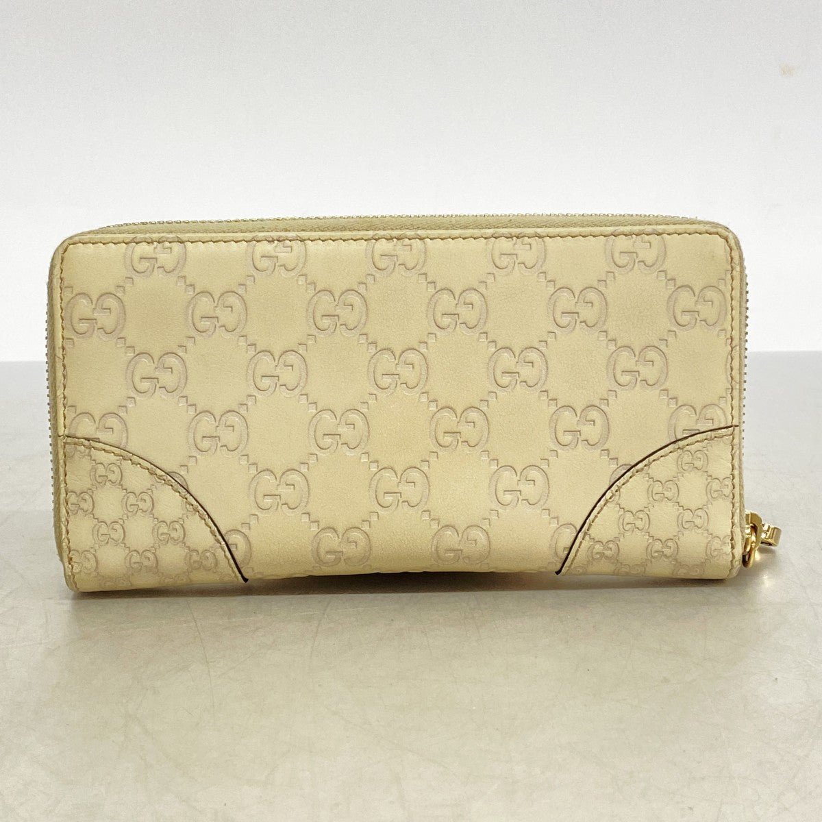 【6ae5648】グッチ 長財布 グッチシマ 394005 レザー アイボリー シャンパンゴールド金具【中古】メンズ レディース ユニセックス