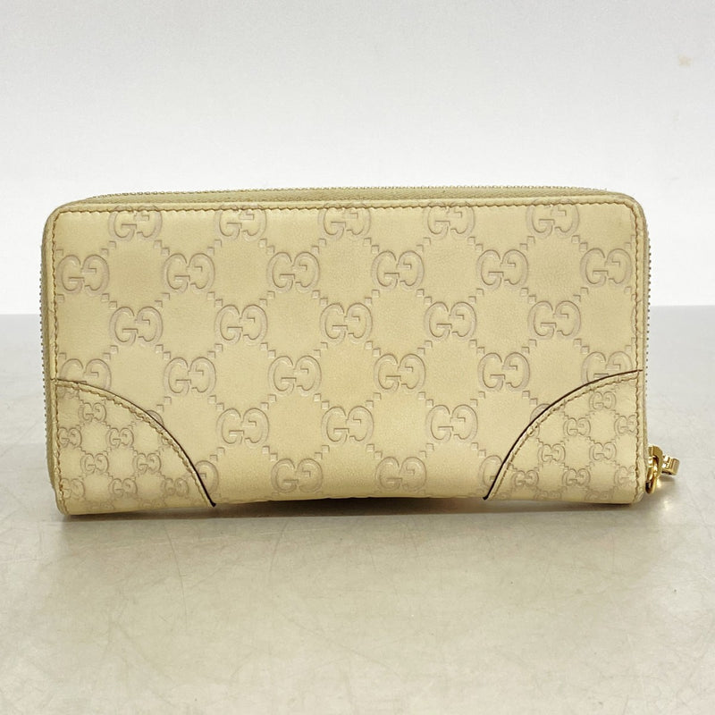 【6ae5648】グッチ 長財布 グッチシマ 394005 レザー アイボリー シャンパンゴールド金具【中古】メンズ レディース ユニセックス