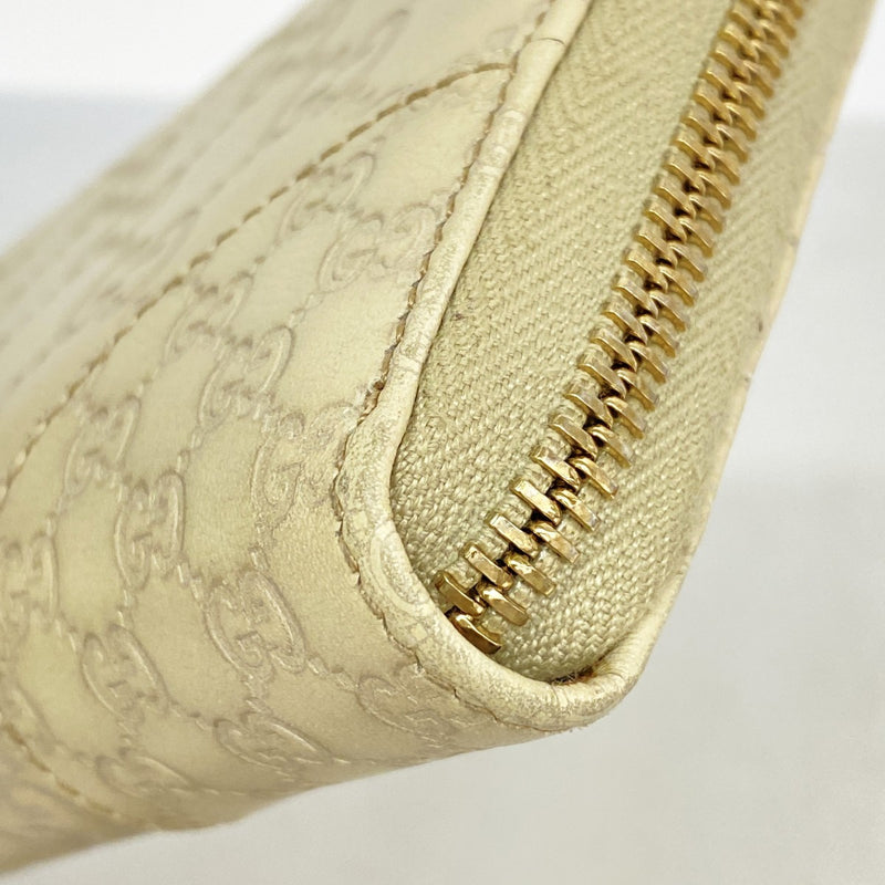 【6ae5648】グッチ 長財布 グッチシマ 394005 レザー アイボリー シャンパンゴールド金具【中古】メンズ レディース ユニセックス