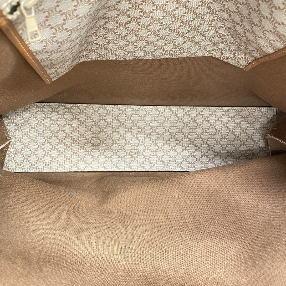 【6ae5649-k】セリーヌ トートバッグ マカダム PVC ブラウン ゴールド金具【中古】レディース