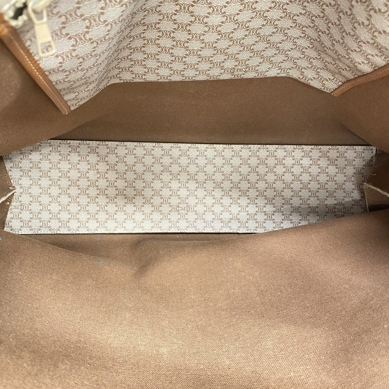 【6ae5649-k】セリーヌ トートバッグ マカダム PVC ブラウン ゴールド金具【中古】レディース