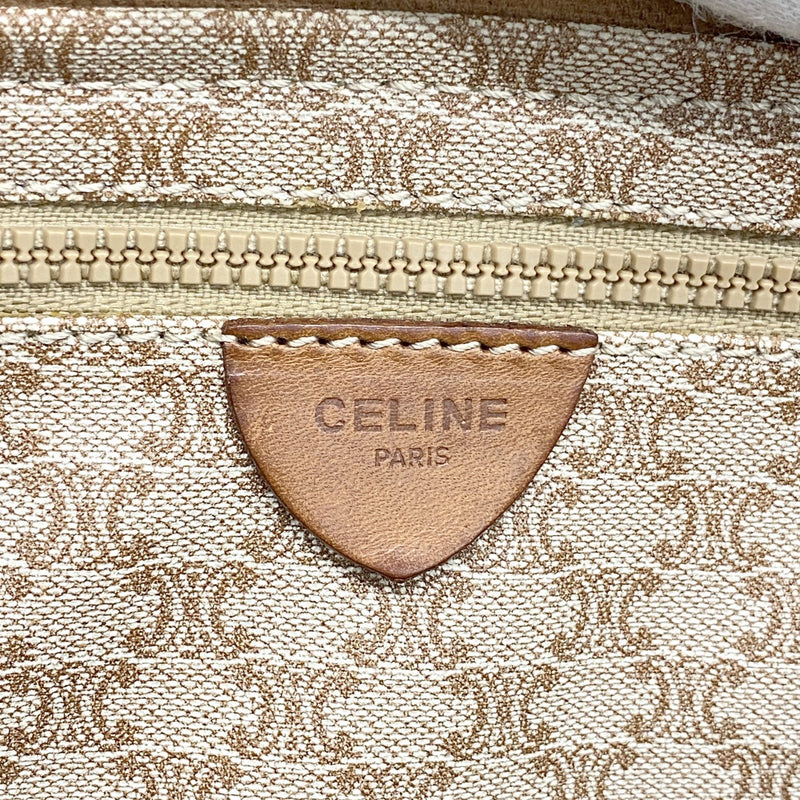 【6ae5649-k】セリーヌ トートバッグ マカダム PVC ブラウン ゴールド金具【中古】レディース