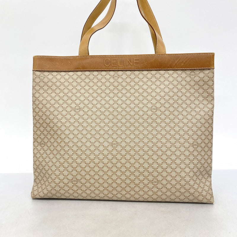【6ae5649-k】セリーヌ トートバッグ マカダム PVC ブラウン ゴールド金具【中古】レディース