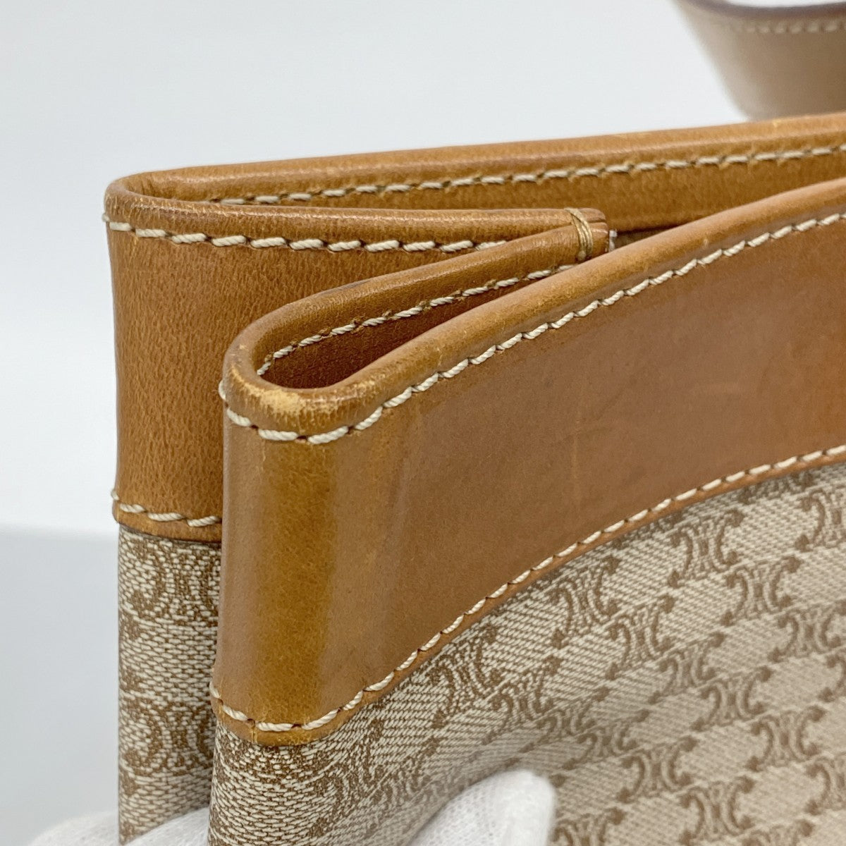 【6ae5649-k】セリーヌ トートバッグ マカダム PVC ブラウン ゴールド金具【中古】レディース