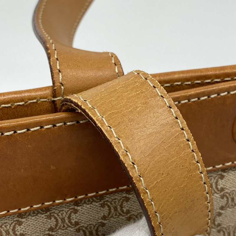 【6ae5649-k】セリーヌ トートバッグ マカダム PVC ブラウン ゴールド金具【中古】レディース