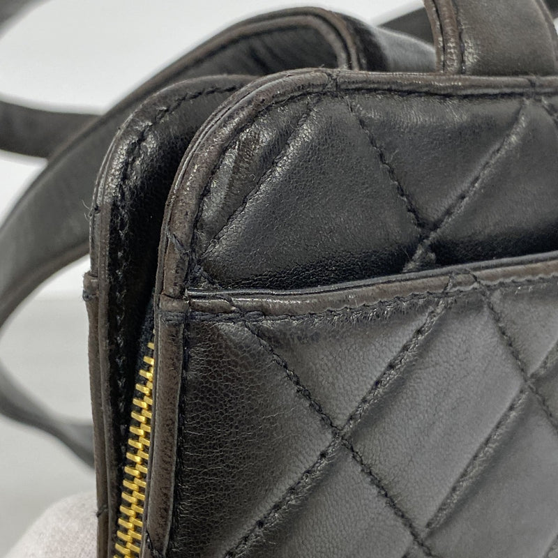 【6ae5650-k】シャネル ショルダーバッグ マトラッセ ラムスキン ブラック ゴールド金具【中古】レディース