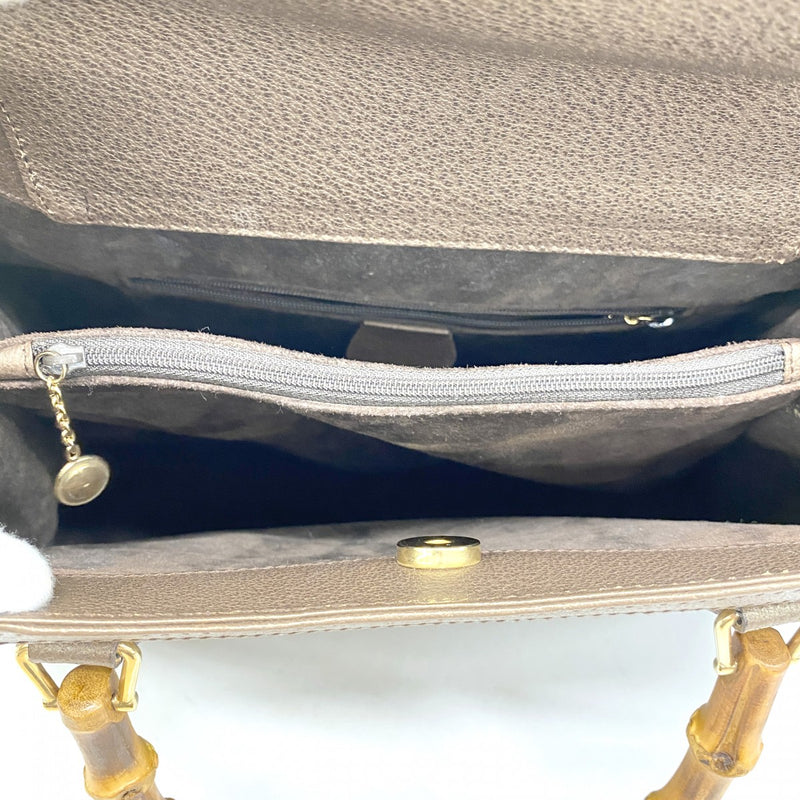 【6ae5652-k】グッチ ハンドバッグ バンブー 002 1998 0260 レザー ブラウン ゴールド金具【中古】