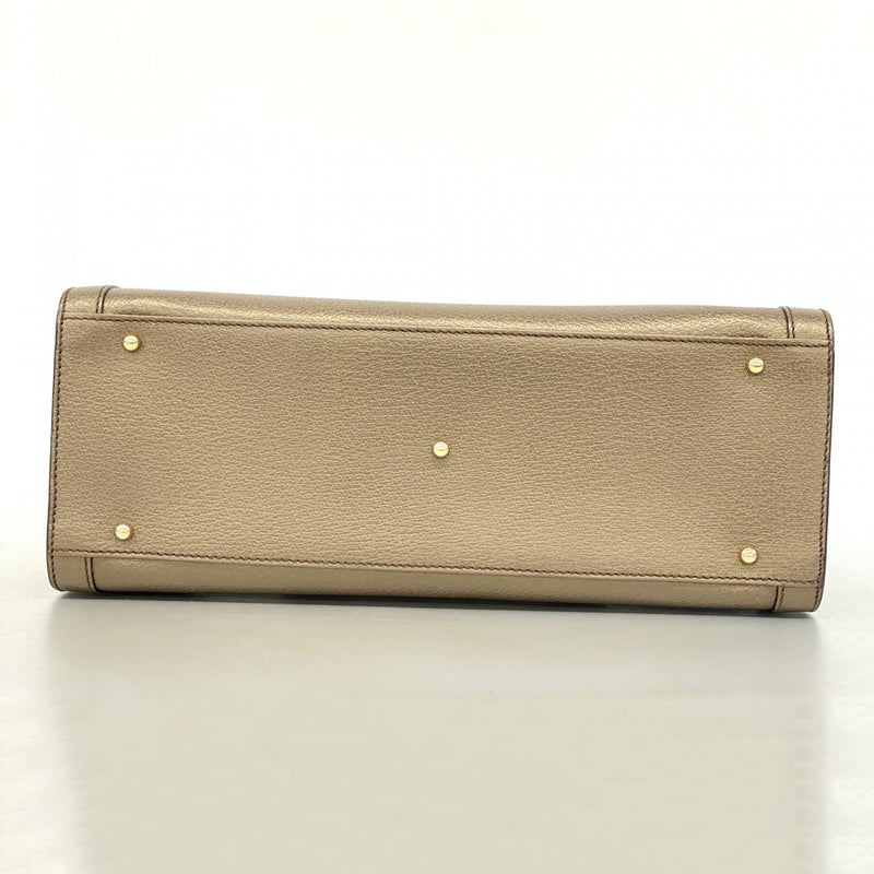 【6ae5652-k】グッチ ハンドバッグ バンブー 002 1998 0260 レザー ブラウン ゴールド金具【中古】