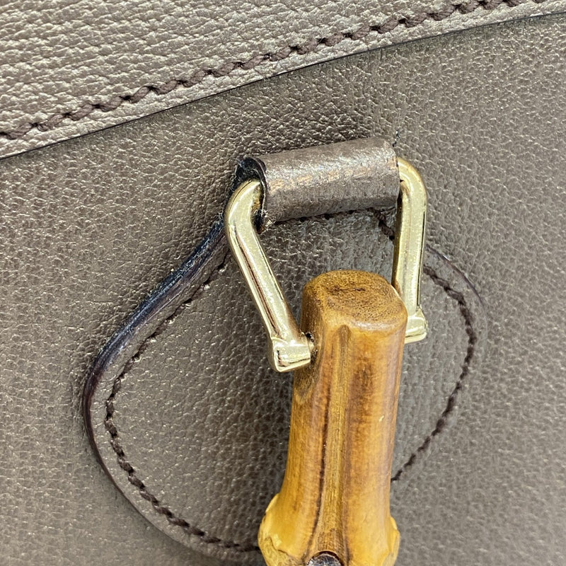 【6ae5652-k】グッチ ハンドバッグ バンブー 002 1998 0260 レザー ブラウン ゴールド金具【中古】