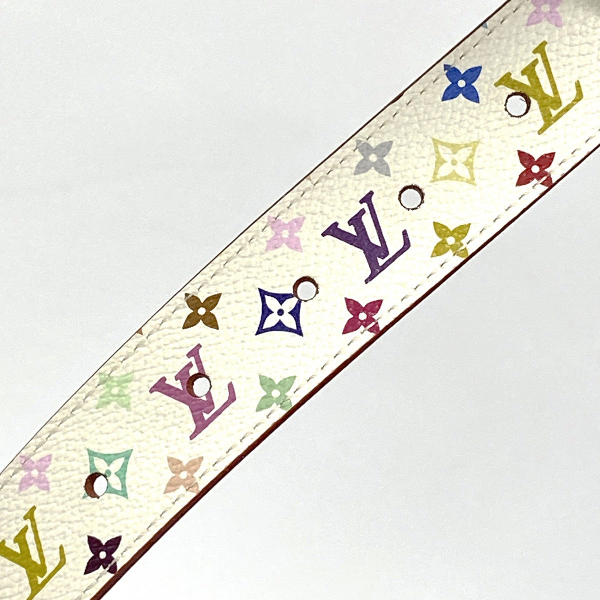 【6ae5658-k】ルイヴィトン ベルト モノグラム・マルチカラー サンチュールキャレLVカット M9682 ブロン【中古】レディース