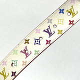 【6ae5658-k】ルイヴィトン ベルト モノグラム・マルチカラー サンチュールキャレLVカット M9682 ブロン【中古】レディース