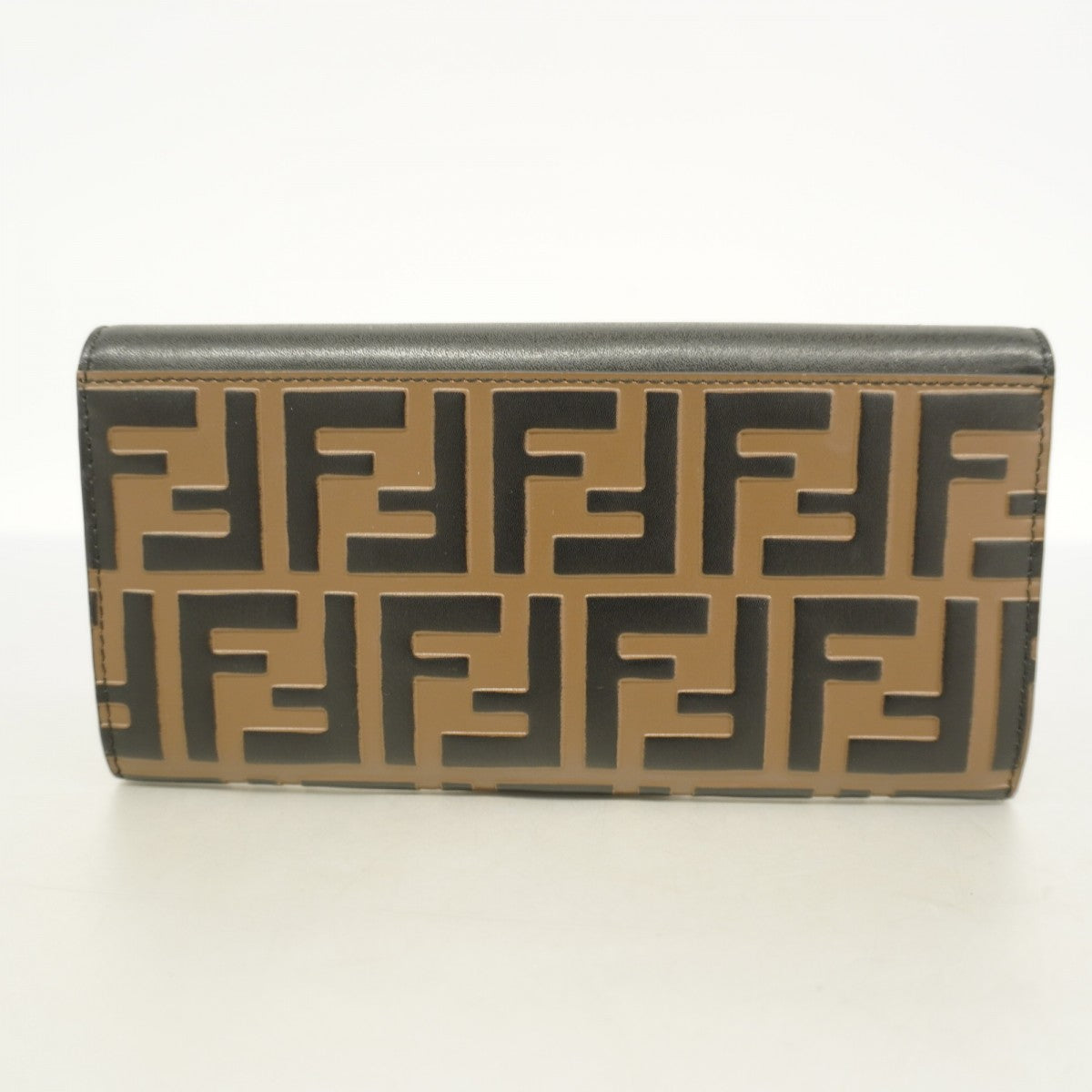 6ae5701】フェンディ 長財布 ズッカ レザー ブラウン ブラック