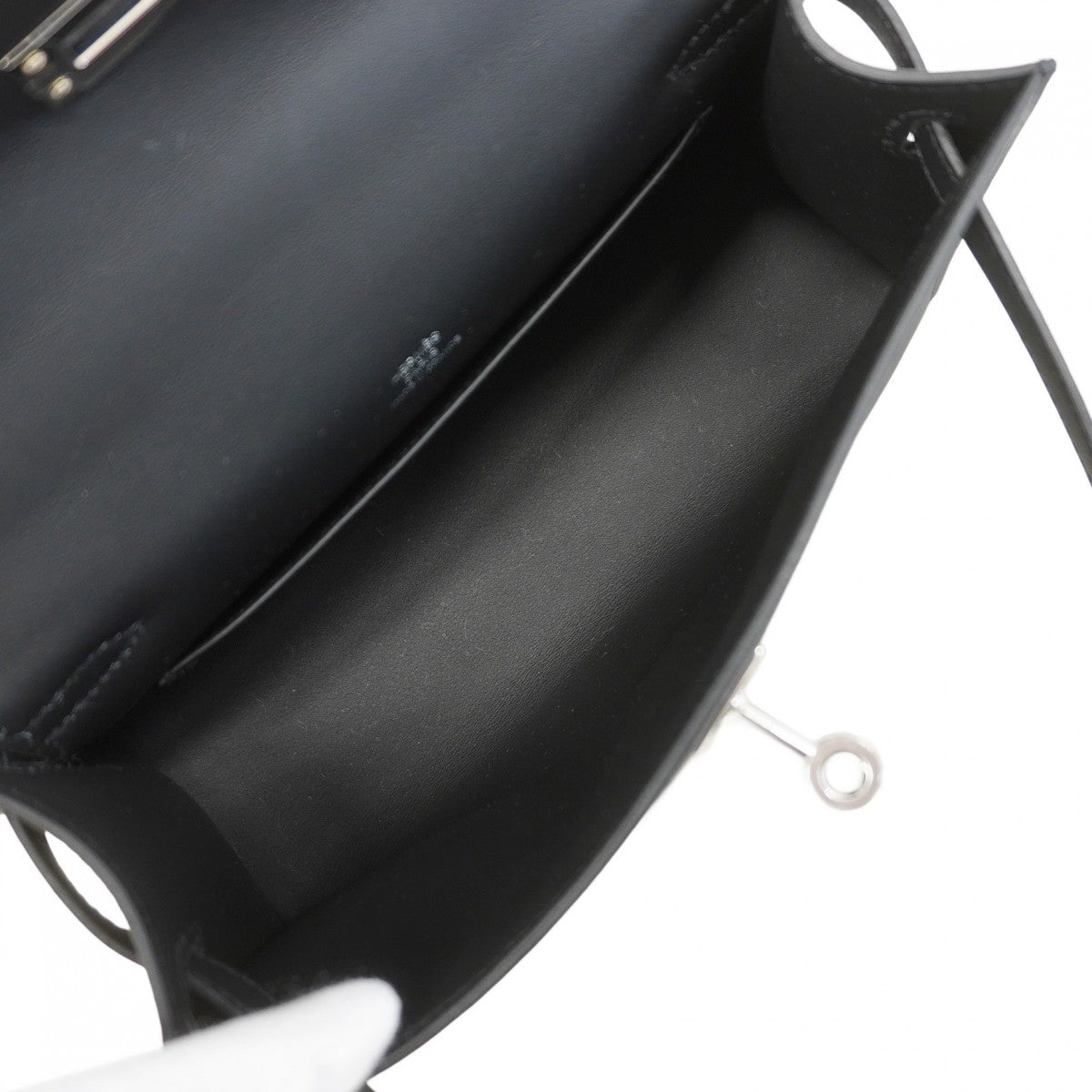 ★SALE【6ae5702-g】エルメス ハンドバッグ ポシェットケリー スイフト ブラック シルバー金具 K刻印【中古】レディース