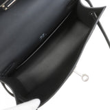 ★SALE【6ae5702-g】エルメス ハンドバッグ ポシェットケリー スイフト ブラック シルバー金具 K刻印【中古】レディース