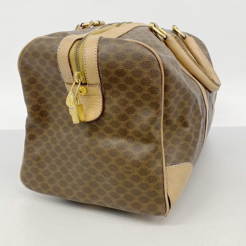 6ae5955】セリーヌ ボストンバッグ マカダム PVC ブラウン ゴールド