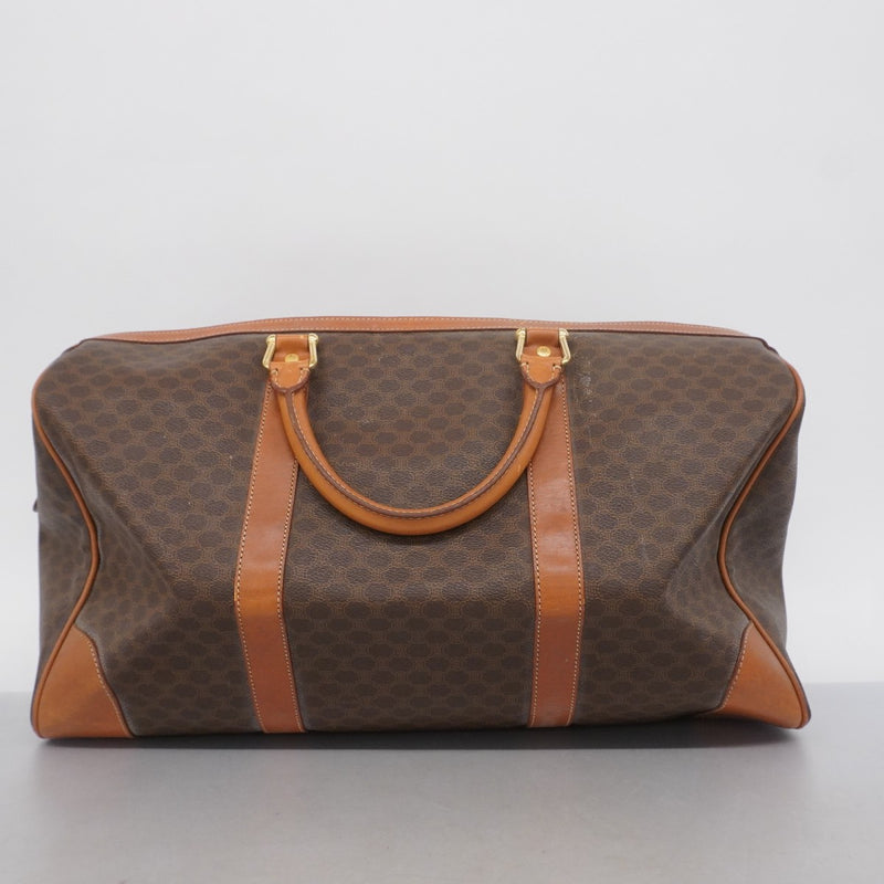 6ae5967】セリーヌ ボストンバッグ マカダム PVC ブラウン ゴールド