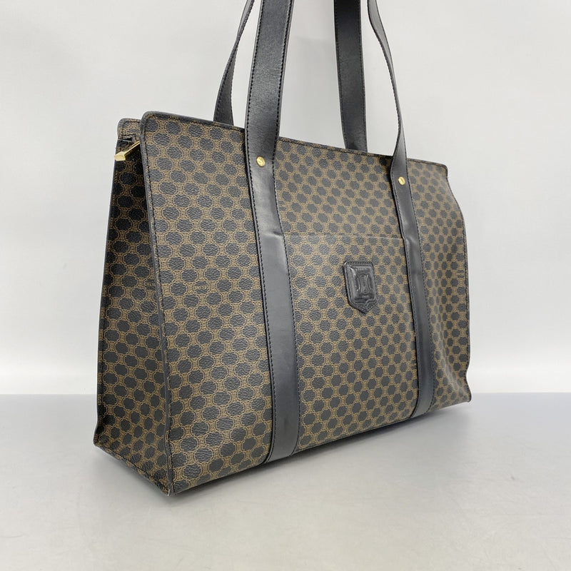 6ae6020-k】セリーヌ トートバッグ マカダム PVC ブラック ブラウン