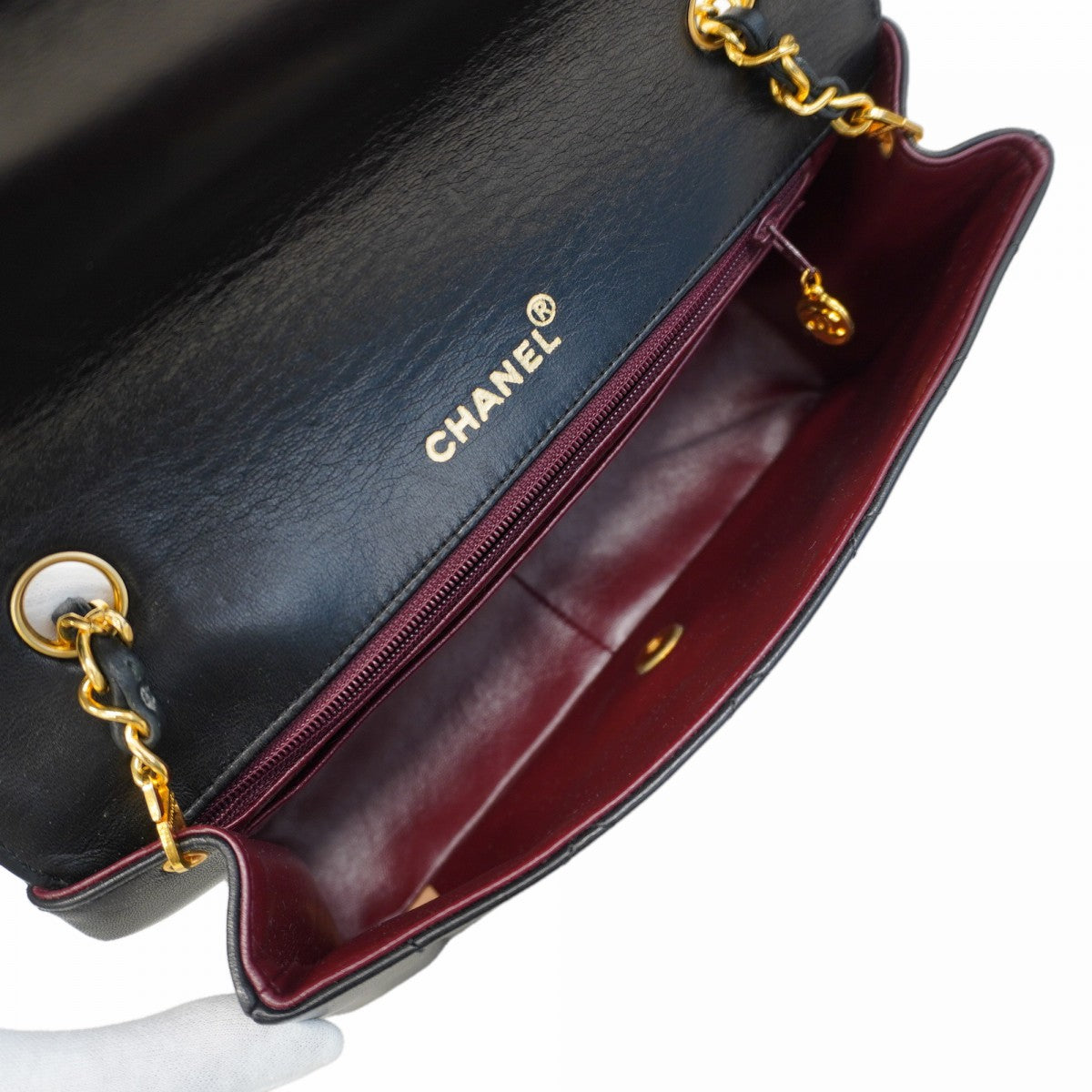 6ae6296】シャネル ショルダーバッグ ダイアナ チェーンショルダー