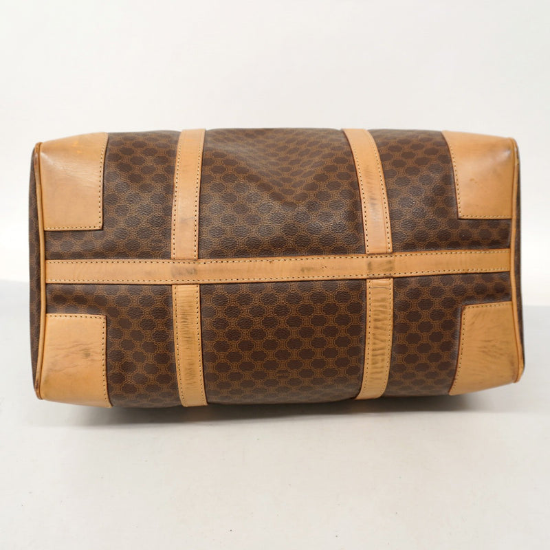 6ae6396】セリーヌ ボストンバッグ マカダム PVC ブラウン ゴールド