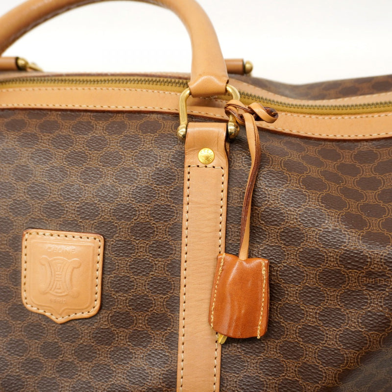 6ae6396】セリーヌ ボストンバッグ マカダム PVC ブラウン ゴールド