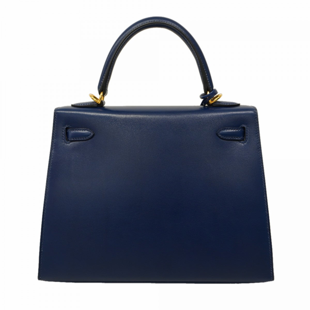 ★SALE【6ae6465-g】エルメス ハンドバッグ ケリー25 ボックスカーフ ブルーアビス ゴールド金具 U刻印 2wayバッグ【中古】レディース