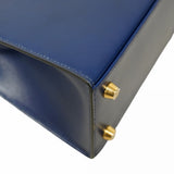 ★SALE【6ae6465-g】エルメス ハンドバッグ ケリー25 ボックスカーフ ブルーアビス ゴールド金具 U刻印 2wayバッグ【中古】レディース