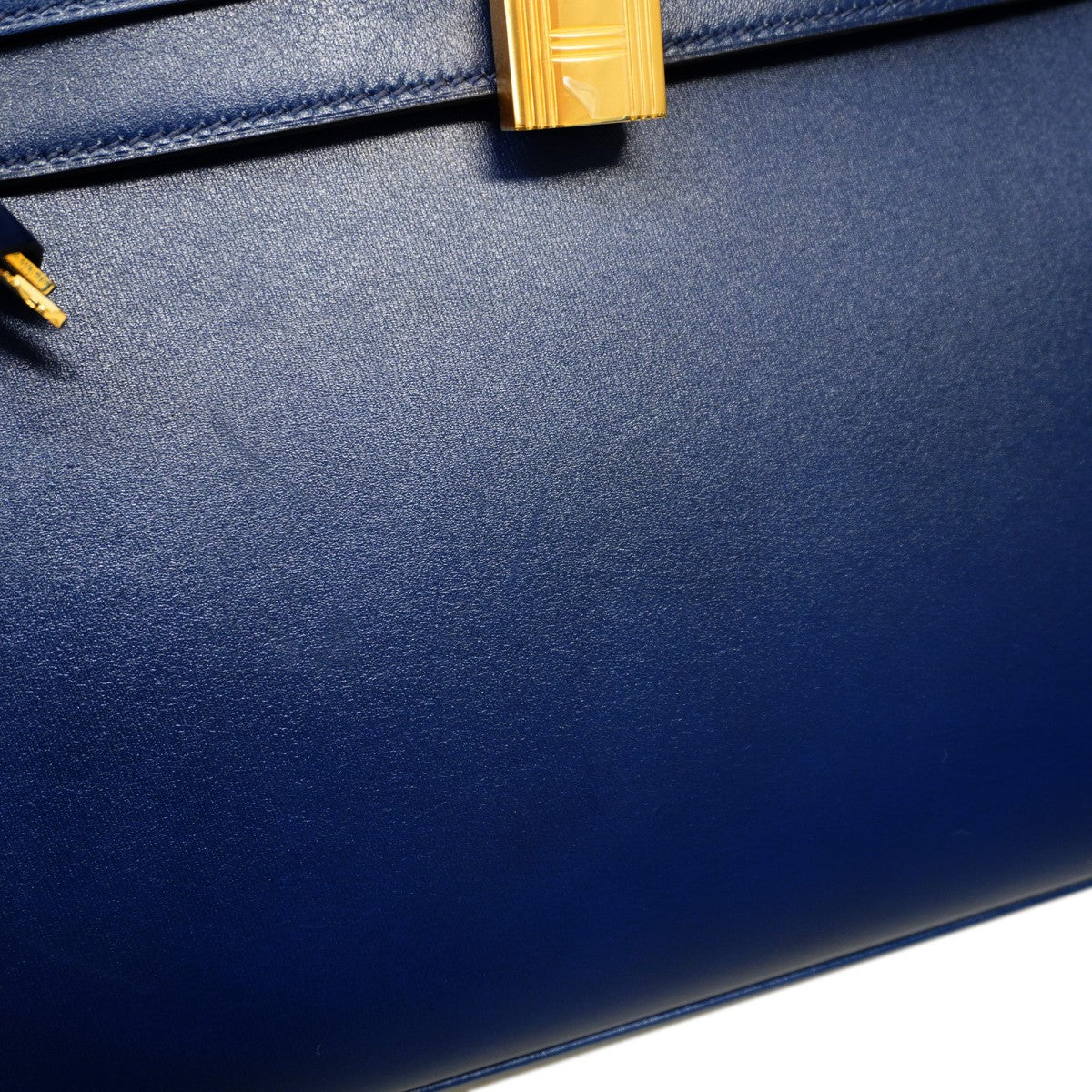 ★SALE【6ae6465-g】エルメス ハンドバッグ ケリー25 ボックスカーフ ブルーアビス ゴールド金具 U刻印 2wayバッグ【中古】レディース