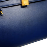 ★SALE【6ae6465-g】エルメス ハンドバッグ ケリー25 ボックスカーフ ブルーアビス ゴールド金具 U刻印 2wayバッグ【中古】レディース