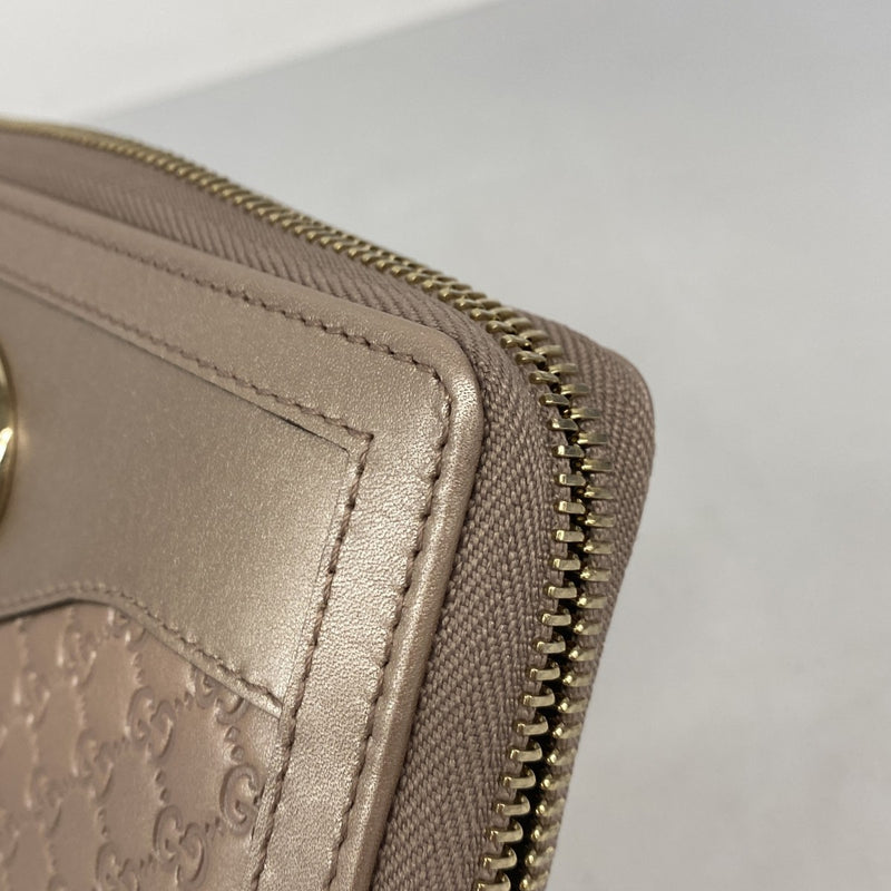 6ba0544】グッチ 長財布 マイクログッチシマ 308012 レザー ピンク