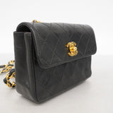 ★在庫処分★最終価格【6bb1589-k】シャネル ショルダーバッグ ミニマトラッセ チェーンショルダー ラムスキン ブラック ゴールド金具【中古】レディース