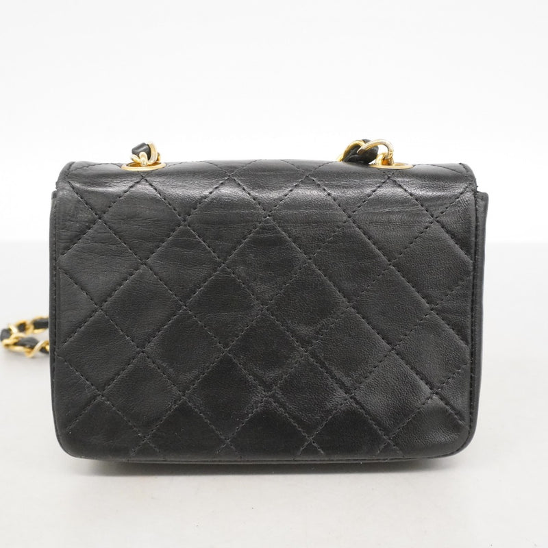 ★在庫処分★最終価格【6bb1589-k】シャネル ショルダーバッグ ミニマトラッセ チェーンショルダー ラムスキン ブラック ゴールド金具【中古】レディース