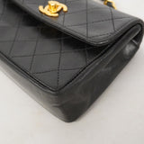 ★在庫処分★最終価格【6bb1589-k】シャネル ショルダーバッグ ミニマトラッセ チェーンショルダー ラムスキン ブラック ゴールド金具【中古】レディース