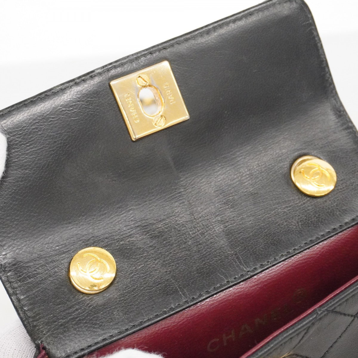 ★在庫処分★最終価格【6bb1589-k】シャネル ショルダーバッグ ミニマトラッセ チェーンショルダー ラムスキン ブラック ゴールド金具【中古】レディース