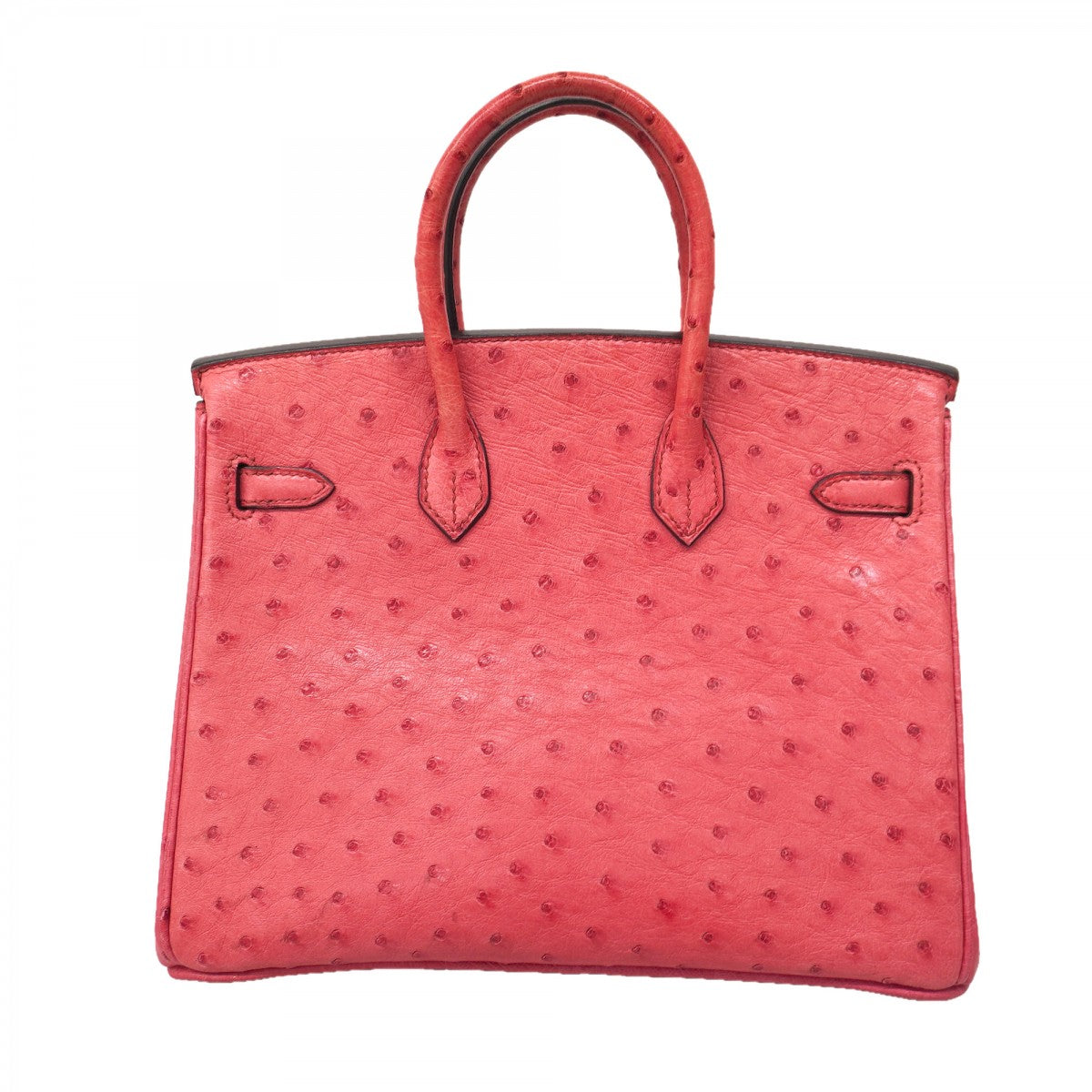 ★SALE【6bb1868-g】エルメス ハンドバッグ バーキン25 オーストリッチ フューシャピンク シルバー金具 □I刻印【中古】レディース