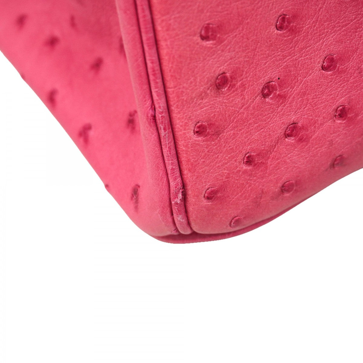 ★SALE【6bb1868-g】エルメス ハンドバッグ バーキン25 オーストリッチ フューシャピンク シルバー金具 □I刻印【中古】レディース