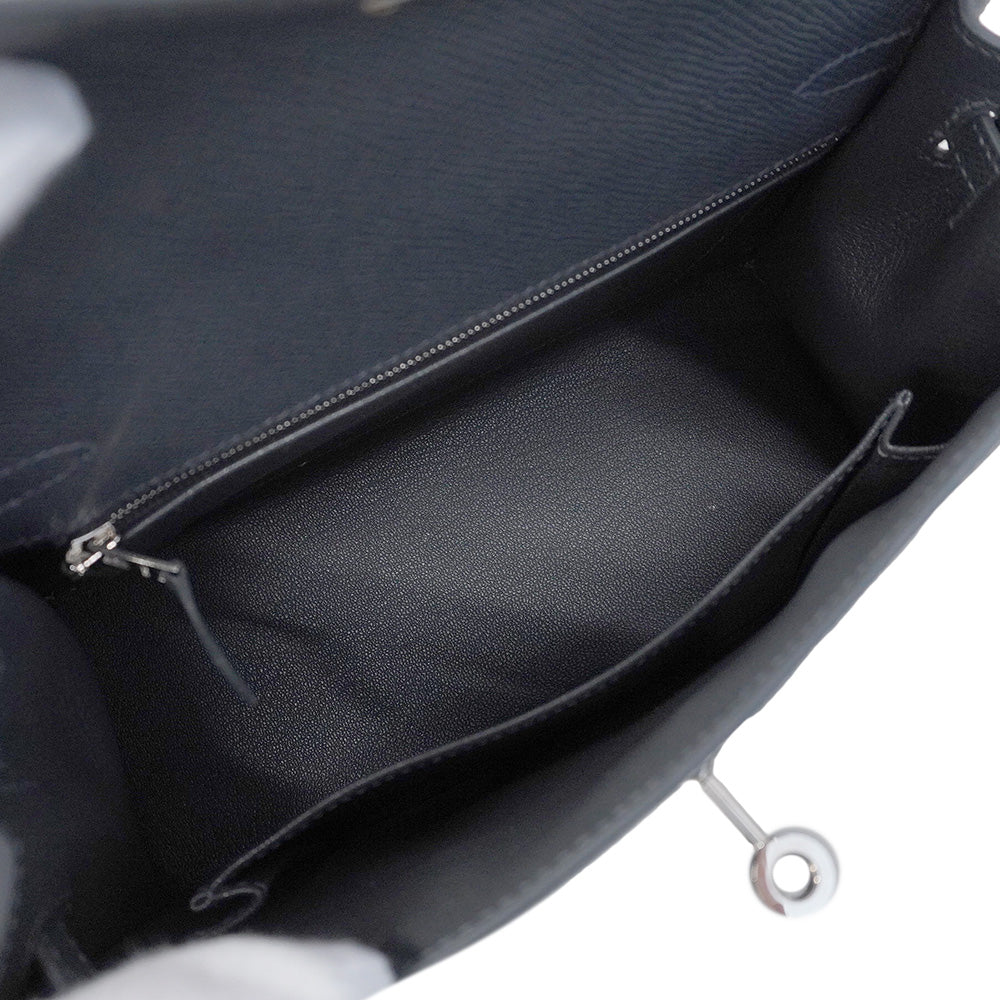 ★SALE【6bb1890-g】エルメス ハンドバッグ ケリー25 カザック エトワール ヴォーエプソン アルドワーズ/ブラック/ヴェールペパーミント シルバー金具 W刻印 2wayバッグ【中古】レディース