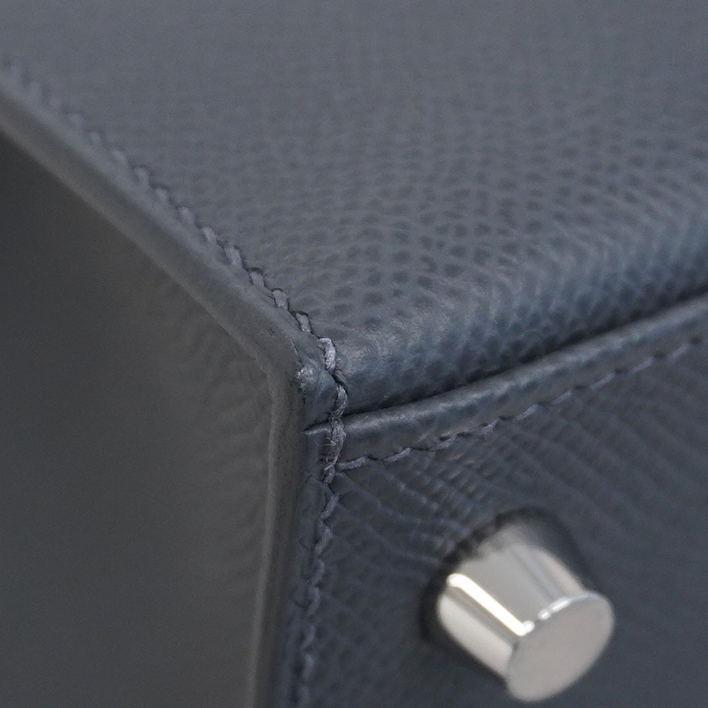 ★SALE【6bb1890-g】エルメス ハンドバッグ ケリー25 カザック エトワール ヴォーエプソン アルドワーズ/ブラック/ヴェールペパーミント シルバー金具 W刻印 2wayバッグ【中古】レディース