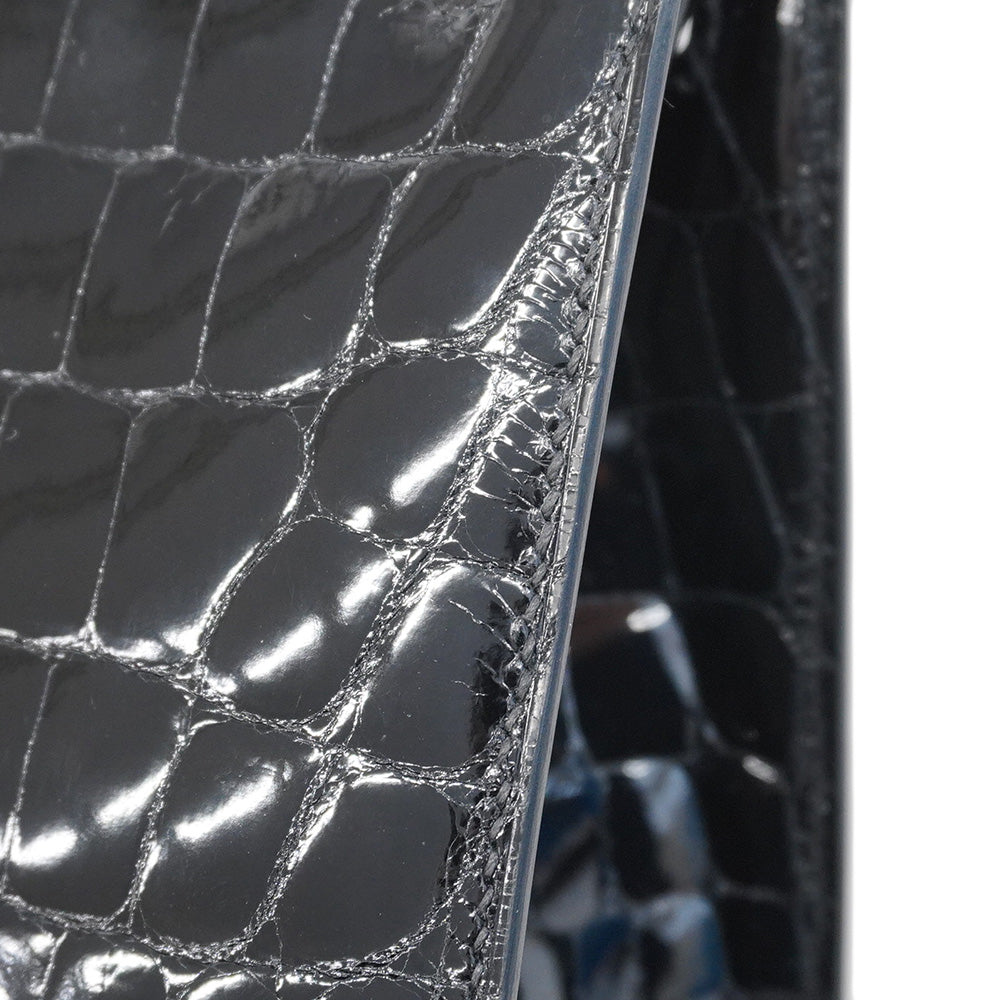 ★SALE【6bb1891-g】エルメス ハンドバッグ ケリー25 ニロティカス ブラック シルバー金具 W刻印 2wayバッグ【中古】レディース