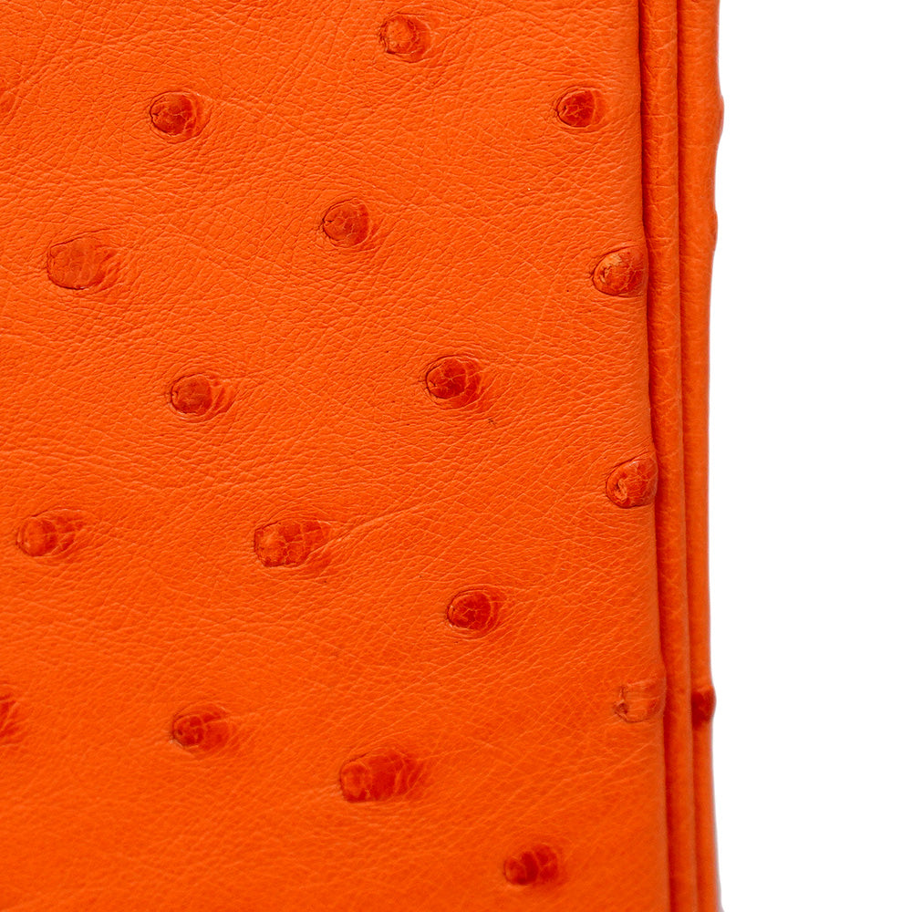 ★SALE【6bb1892-g】エルメス ハンドバッグ バーキン30 オーストリッチ タンジェリン ゴールド金具 A刻印【中古】レディース