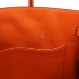 ★SALE【6bb1892-g】エルメス ハンドバッグ バーキン30 オーストリッチ タンジェリン ゴールド金具 A刻印【中古】レディース