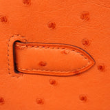 ★SALE【6bb1892-g】エルメス ハンドバッグ バーキン30 オーストリッチ タンジェリン ゴールド金具 A刻印【中古】レディース