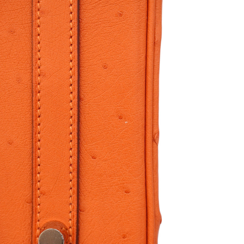 ★SALE【6bb1892-g】エルメス ハンドバッグ バーキン30 オーストリッチ タンジェリン ゴールド金具 A刻印【中古】レディース