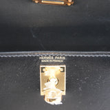 ★SALE【6bb1893-g】エルメス ハンドバッグ ミニケリー2 ボックスカーフ ブラック ゴールド金具 K刻印 2wayバッグ【中古】レディース